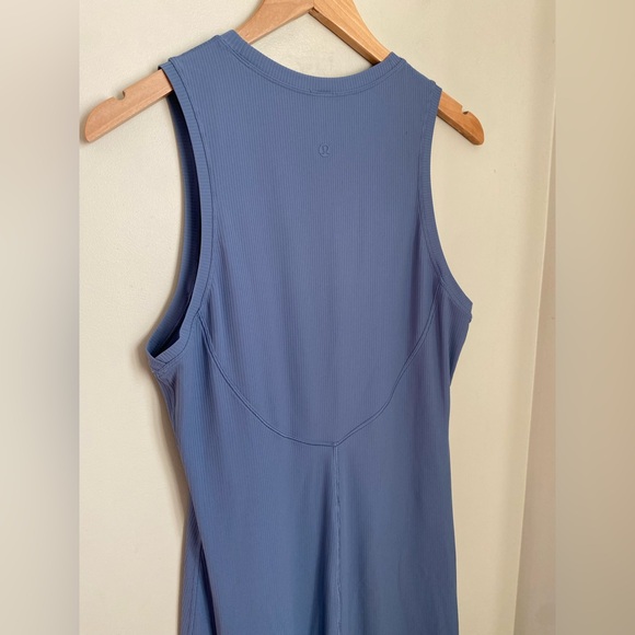 Lululemon All Aligned Ribbed Midi Dress Washed Denim Size 12 Blue - Picture 6 of 13